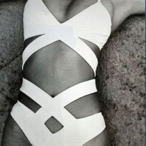 Criss-Cross Bathing Suit – an attention getter!