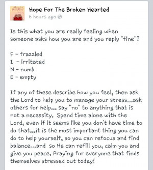 Follow: HOPE FOR THE BROKEN HEARTED on Facebook. Wonderful ...