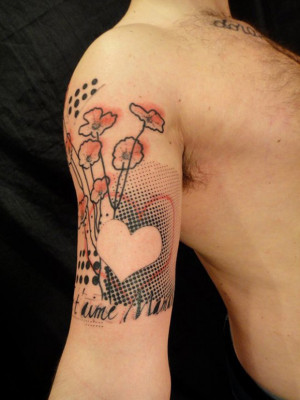 flower tattoo heart french upper arm: Tattoo Ideas, Incredibles Tattoo ...