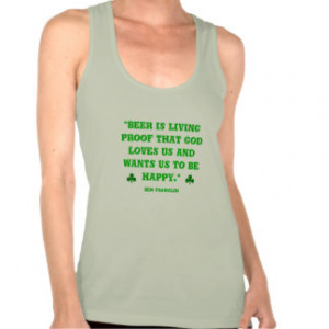 beer quote tank top with shamrock