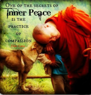 One of the secrets of Inner Peace is the practice of compassion.