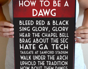 Georgia Bulldogs Art Print, Georgia Bulldogs Quote Poster Sign ...