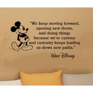 Walt Disney Mickey Mouse We Keep Moving Forward Wall Quote Vinyl Wall ...