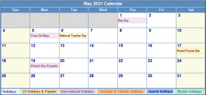 May Calendar With Christian...