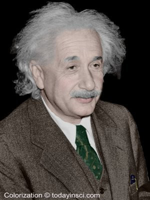 Color picture Albert Einstein - head and shoulders (1 Oct 1940)