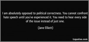 opposed to political correctness. You cannot confront hate speech ...