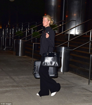 Sandra Lee, pictured leaving her hotel in the early hours of Tuesday ...