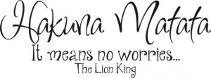 Hakuna Matata - Wall Art Disney Decal Lion King Lettering