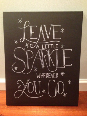 : Inspirational Quote Canvas – Leave a Little Sparkle – Wall Art ...