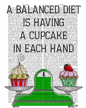 Balanced Diet Cupcake Print Original Illustration by FabFunky, $10 ...