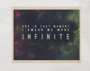 ... we were infinite quote print from the perks of being a wallflower