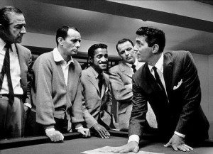 Sammy Davis, Jr. with Buddy Lester, Joey Bishop, Frank Sinatra, and ...