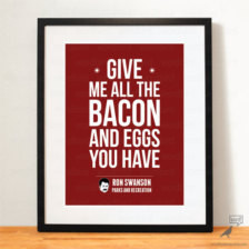 Ron Swanson Motivational Quote, Bacon and Eggs Quote, typography wall ...