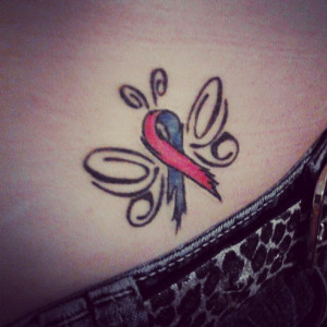 ribbon butterfly miscarriage tattoo