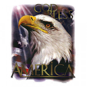 An inspiring t-shirt which features an American eagle against a ...