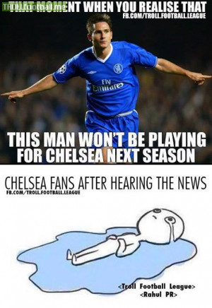 Frank Lampard wont be playing for Chelsea from next season