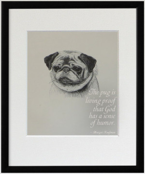 Inspirational Quote, Pug dog print from 1930's drawing by British ...