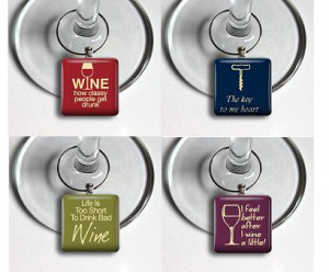 Scrabble Tile Wine Charms - Funny Wine Sayings
