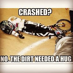BMX Racing giving dirt a hug. Random Start BMX
