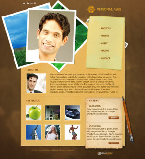 Male Photomodel Personal Web Page Template | PoweredTemplate.