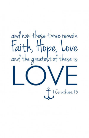 Faith, Hope, Love 1 Corinthians 13