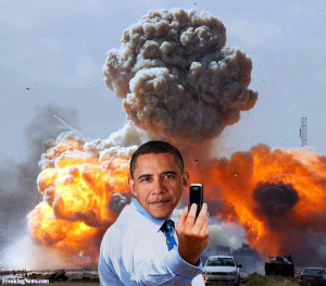 Direct image link: Barack Obama Taking Photo of Explosion