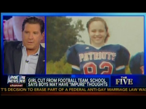 Little Girl Playing American Football The five-fnc-thefive-20130627 ...
