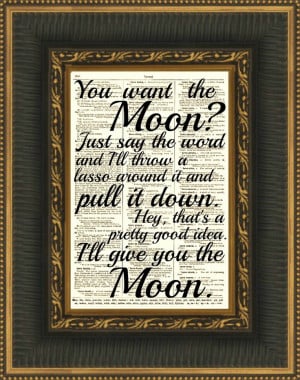 Lasso the Moon, Its a Wonderful Life Quote, Dictionary Print, Buy 2 ...