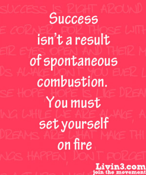 Success is not the result of spontaneous combustion. You must first ...