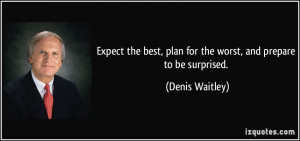 Expect the best, plan for the worst, and prepare to be surprised ...