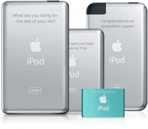 For a special touch, you can get a free engraving on an iPod or iTouch ...