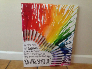 Half Heart Crayon Art with a quote. Love it! #dorm #diy