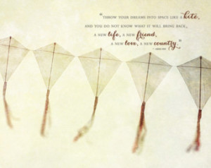 into Space like a Kite, Inspirational Quote Print, Anais Nin Quote ...
