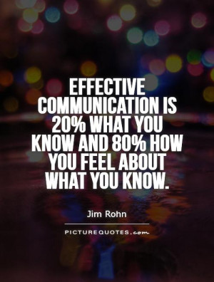 Effective Communication Is 20% What You Know And 80% How Feel