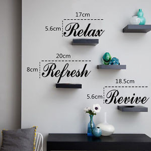 Details about Relax Refresh Revive Wall Art Quotes Wall Stickers ...