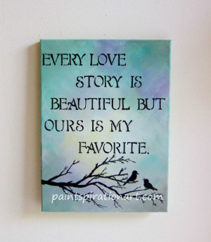 Every Love Story Is Beautiful Love Birds Art Original Painting 12x16 ...