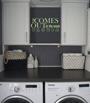 Laundry Room Wall Decal Quote - It Wall Comes Out In The Wash Wall ...