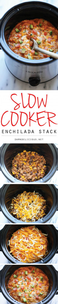 Slow Cooker Enchilada Stack - Simply turn on your crockpot and forget ...