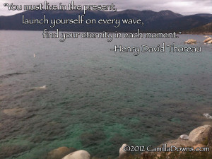You must live in the present, launch yourself on every wave, find your ...