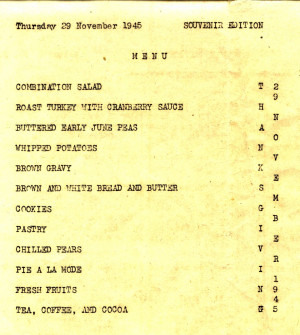 Thanksgiving 1945 Menu On The Mormacwave picture