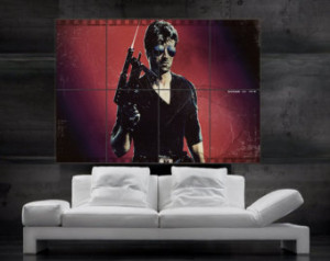 Cobra Sylvester Stallone Poster pri nt wall art huge giant big 8 parts ...