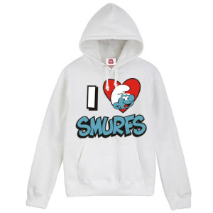 Smurfs I love smurfs logo hoodie