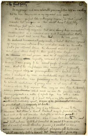 Fitzgerald’s Early Great Gatsby Manuscript Influenced New Movie