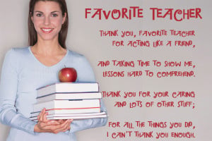 favorite teacher author unknown thank you favorite teacher for acting