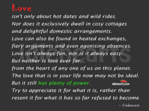 love isn t only about hot dates and wild rides nor does it exclusively ...