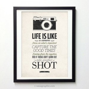 ... Is Like A Camera - Vintage Style Typography Inspirational Quote Poster