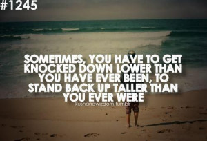 Sometimes you have to get knocked down..