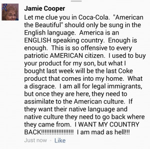 Racism facebook Coca-Cola super bowl White supremacy super bowl xlviii