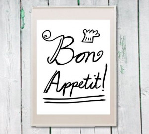 Printable kitchen art french quote bon appetit by Lebonretro, $4.50
