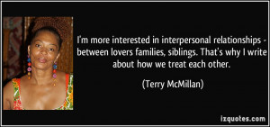 more interested in interpersonal relationships - between lovers ...